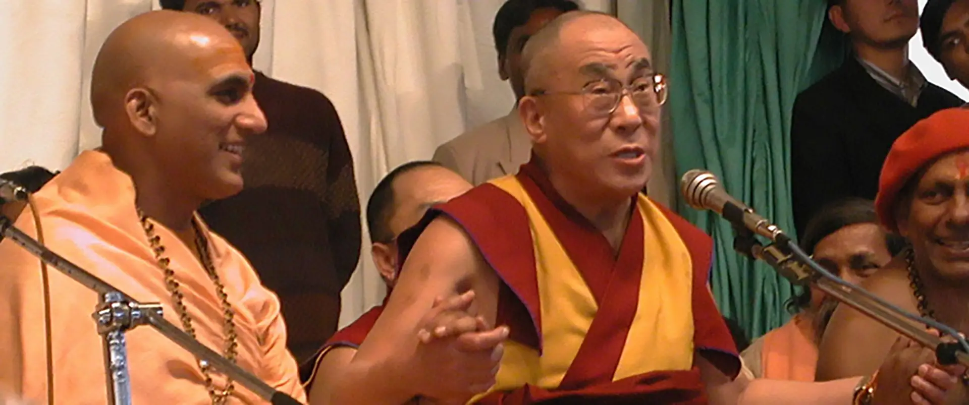 H.H. Swami Avdheshanand Giri Ji Maharaj with H.H. the Dalai Lama