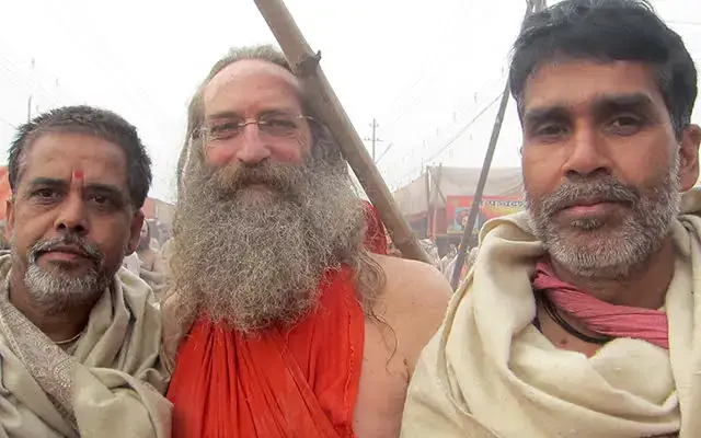 "Juna Akhara Purohits with Baba Rampuri"