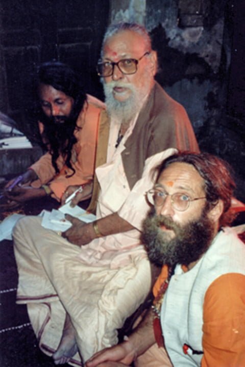 Naga Sadhu Shri Mahant Kapil Puri with chelas Baba Rampuri and Mahamandaleshwar Banwari Puri